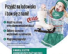 Fragment plakatu informujący o imprezie na zamknięcie lodowiska przy CRS Ukiel