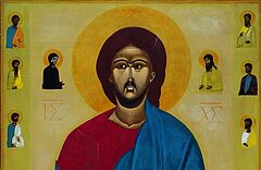 Fragment ikony przedstawiającej Chrystusa